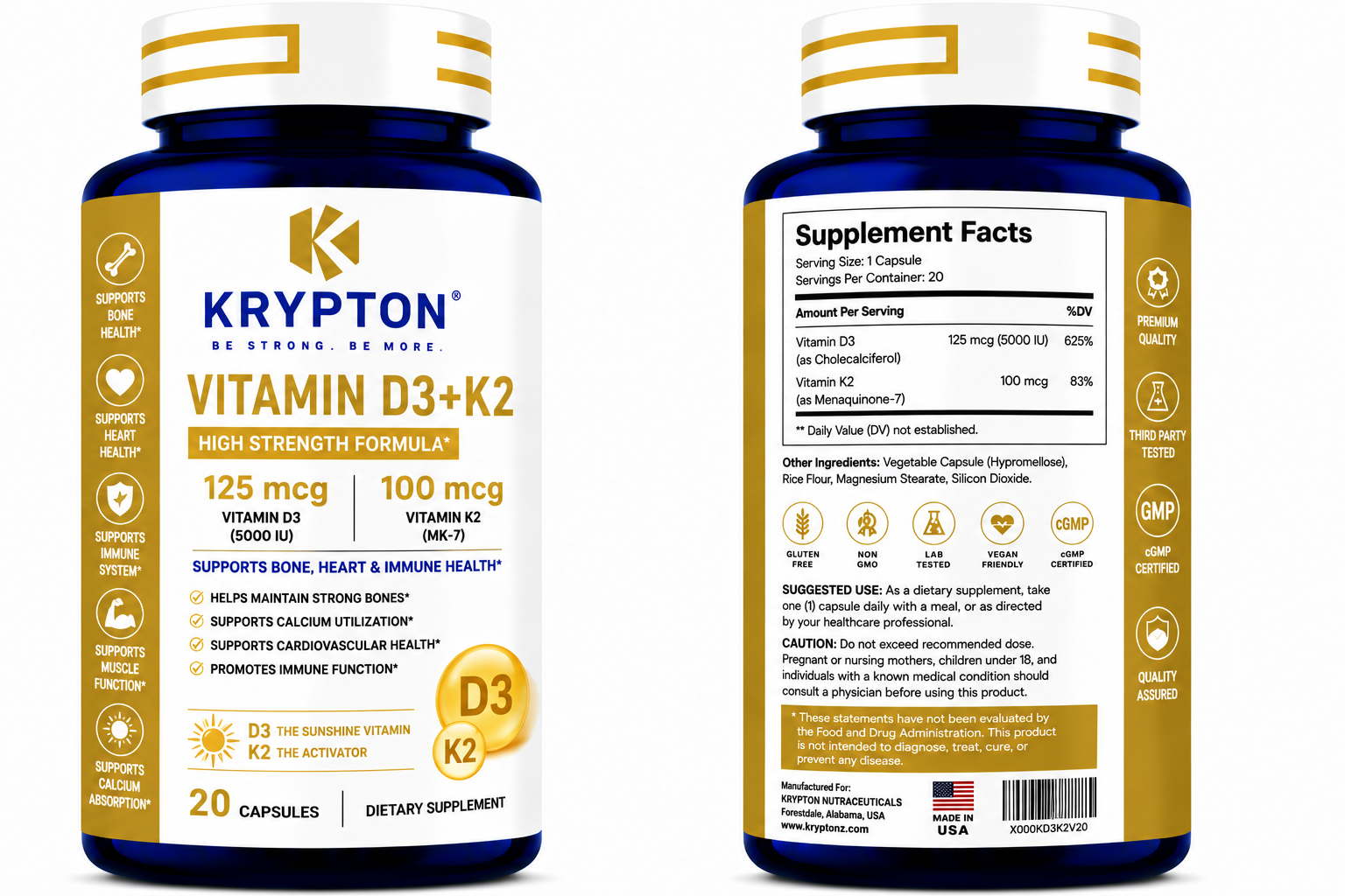 Krypton Vitamin D3 + K2